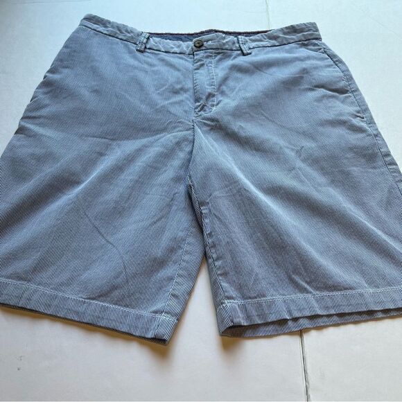 Izod Men's Casual Shorts Light blue with white pin stripe Size 34 - Picture 2 of 7